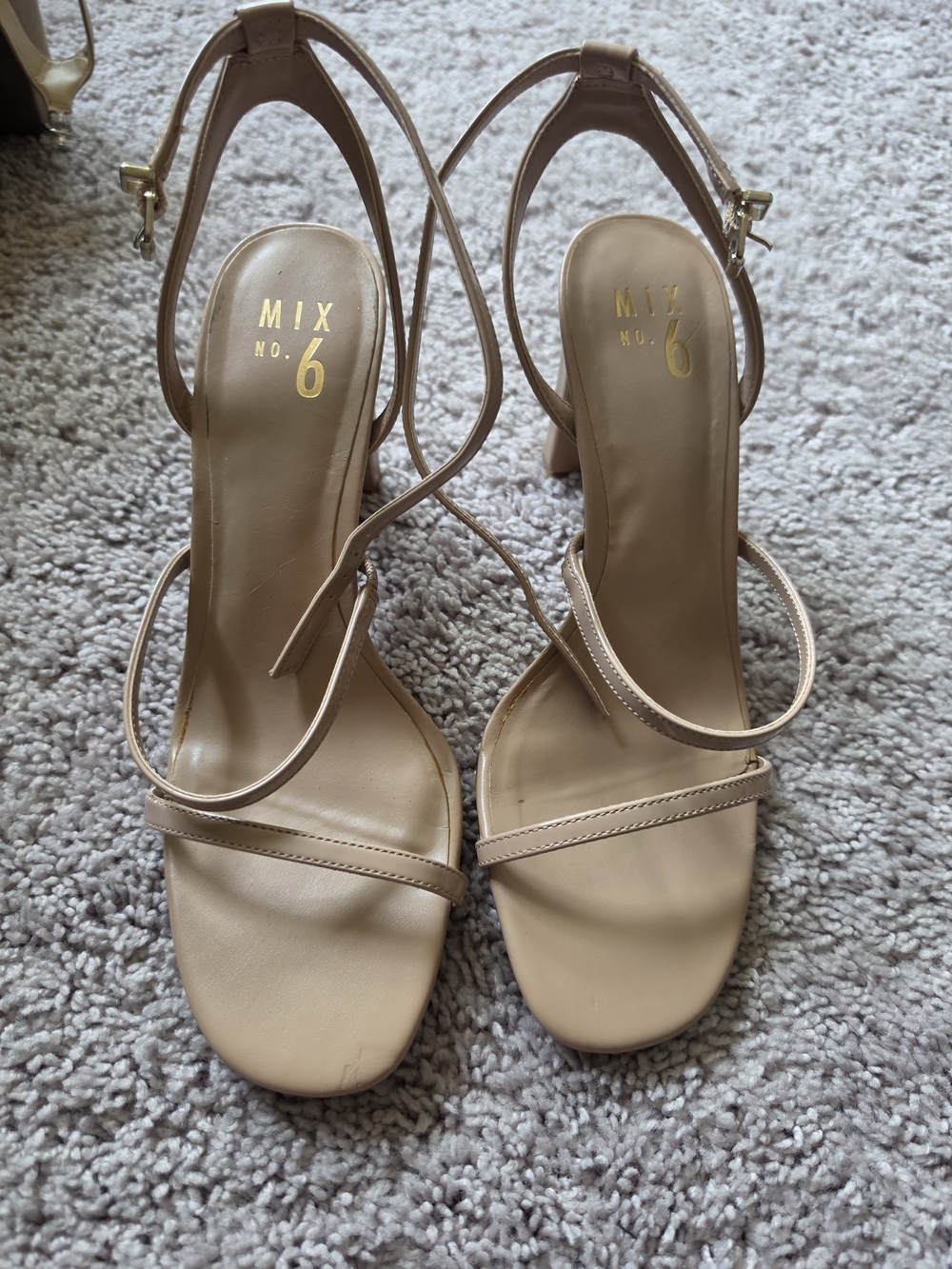 Mix No. 6 Beige Strappy Slingback Heels